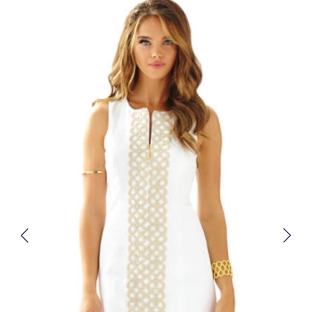 Lilly Pulitzer Mila Gold Lace Shift Dress
